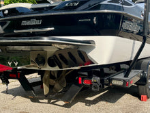 Load image into Gallery viewer, Black surf tabs on 2012 Malibu Wakesetter 23LSV wake surf boat
